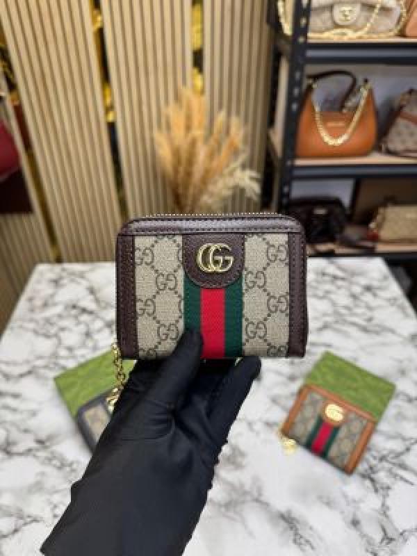 G-Inspired GG Supreme Canvas Ophidia Mini Wallet With Stripe Including Box (coffee)