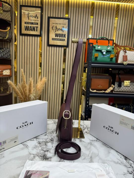 C-Inspired Etta Flap Crossbody Bag With Box And Dust Bag (Wine)
