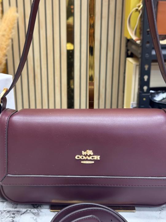 C-Inspired Etta Flap Crossbody Bag With Box And Dust Bag (Wine)