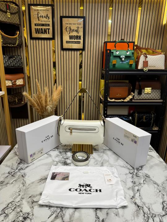 C-Inspired Etta Flap Crossbody Bag With Box And Dust Bag (White)