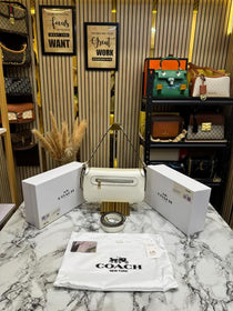 C-Inspired Etta Flap Crossbody Bag With Box And Dust Bag (White)