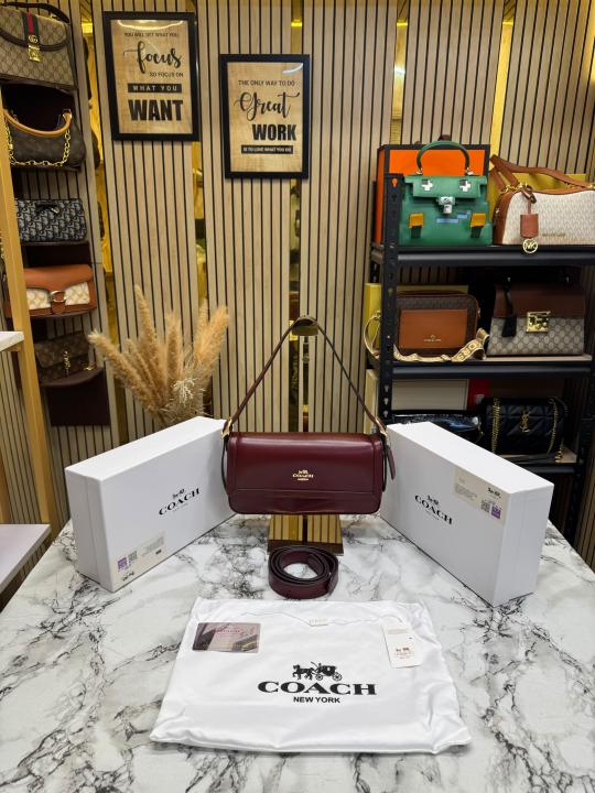 C-inspired Etta Flap Crossbody Bag With Box And Dust Bag (Maroon)