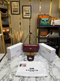 C-inspired Etta Flap Crossbody Bag With Box And Dust Bag (Maroon)