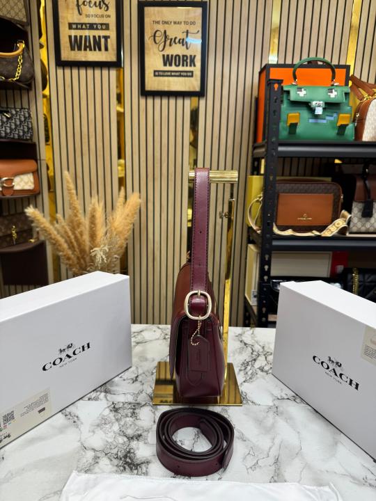C-inspired Etta Flap Crossbody Bag With Box And Dust Bag (Maroon)