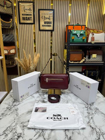 C-inspired Etta Flap Crossbody Bag With Box And Dust Bag (Maroon)