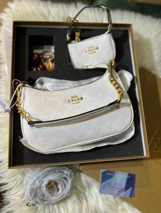 C-Inspired Teri Combo With Small Pouch And Charm With Box (white)