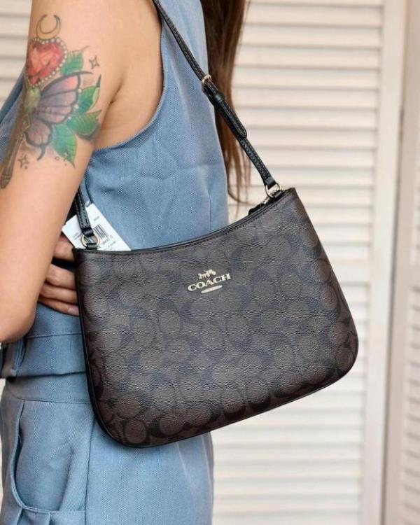 C-inspired Penelope Shoulder Bag in Signature Canvas With Magnetic Box And Dust Bag (Coffee)