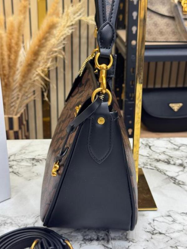 C-inspired Penelope Shoulder Bag in Signature Canvas With Magnetic Box And Dust Bag (Coffee)