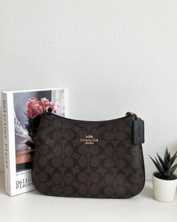 C-inspired Penelope Shoulder Bag in Signature Canvas With Magnetic Box And Dust Bag (Coffee)
