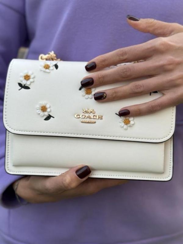 C-Inspired Klare Daisy Shoulder Bag With Box (White-Flower)