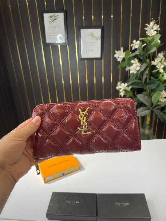YSL-Inspired Women's Wallet With Box (Wine) Main image