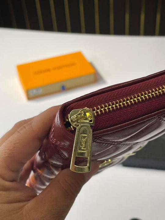 YSL-Inspired Women's Wallet With Box (Wine)