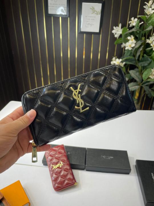 YSL-Inspired Women's Wallet With Box (Black)