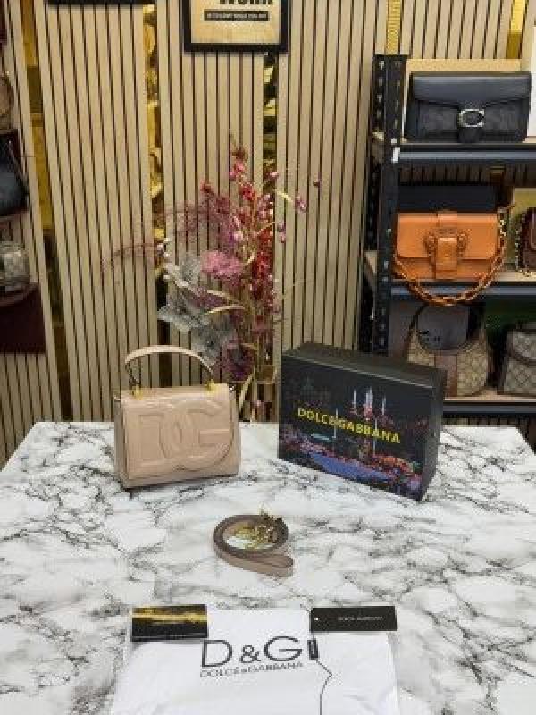 D&G Lacquered bag mini DG Logo (Cream)