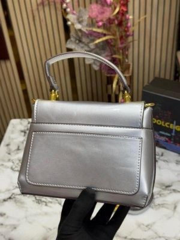 D&G Lacquered Bag Mini DG Logo (Silver)