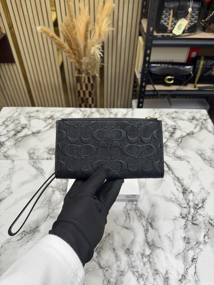 C-Inspired Premium Two Fold Wallet With Box (Black Embossed)
