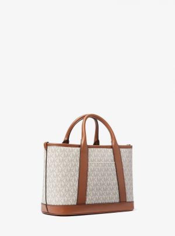 MK-inspired Luisa Small Signature Logo Satchel (Beige) Secondary image