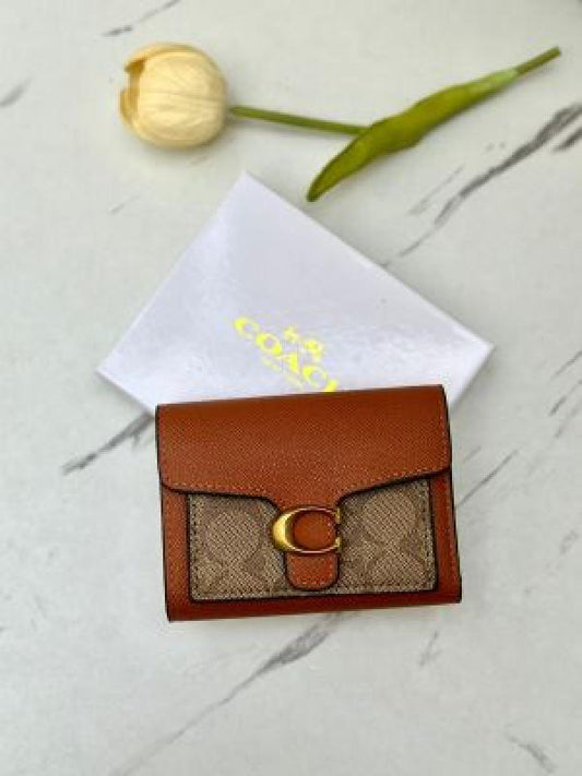 C-inspired Signature C-Lock Tri-fold Wallet (Brown)