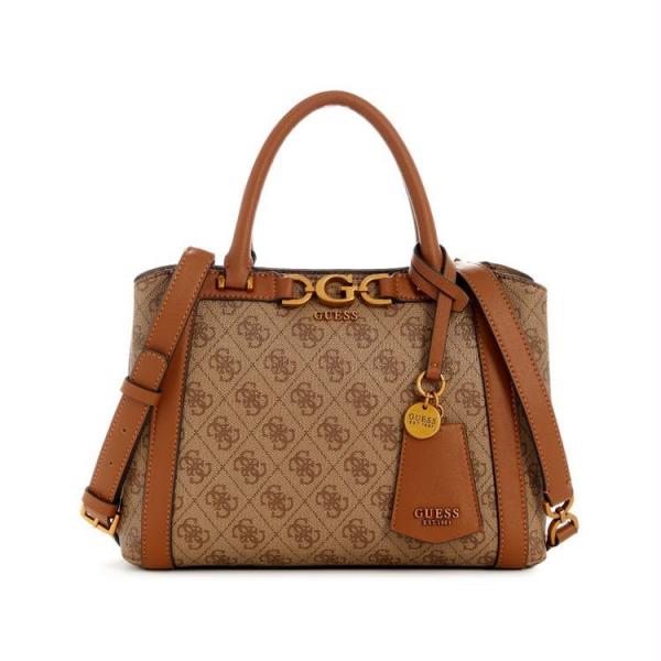 Guess dagan medium size handbag with dust bag (khaki-flower)