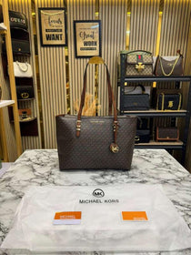 MK-Inspired Jet Set Zip Logo Large Tote Bag With Dust Bag