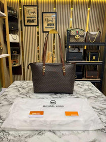 MK-Inspired Jet Set Zip Logo Large Tote Bag With Dust Bag