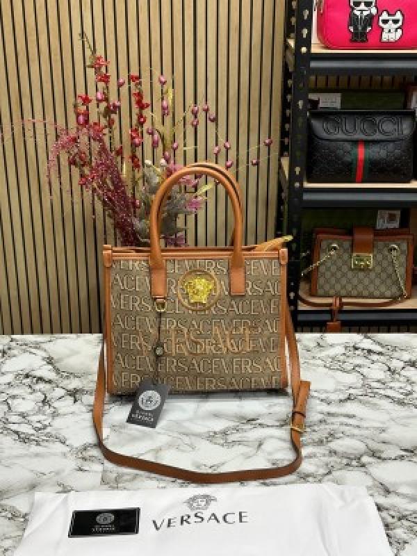 VERSACE INSPIRED LA VACANZA HAND BAG WITH DUST BAG (BROWN) Secondary image