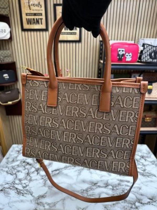 VERSACE INSPIRED LA VACANZA HAND BAG WITH DUST BAG (BROWN)