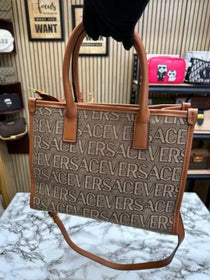 VERSACE INSPIRED LA VACANZA HAND BAG WITH DUST BAG (BROWN)