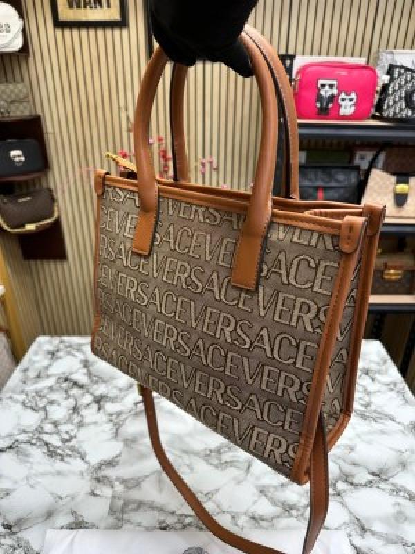 VERSACE INSPIRED LA VACANZA HAND BAG WITH DUST BAG (BROWN)