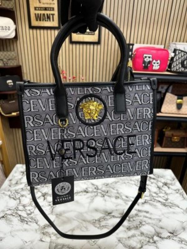 VERSACE INSPIRED LA VACANZA HAND BAG WITH DUST BAG (WHITE-BLACK) Main image