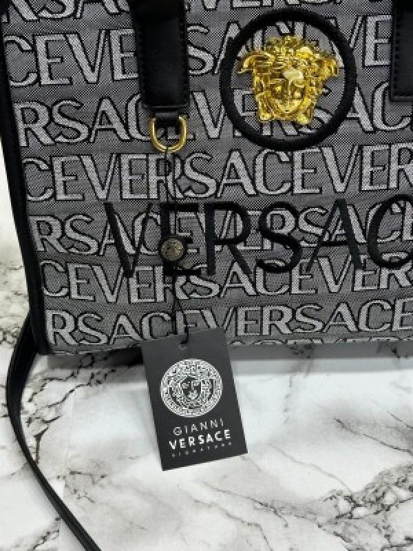 VERSACE INSPIRED LA VACANZA HAND BAG WITH DUST BAG (WHITE-BLACK)