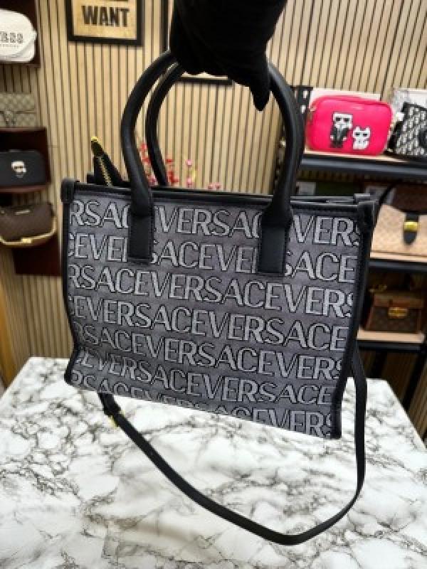 VERSACE INSPIRED LA VACANZA HAND BAG WITH DUST BAG (WHITE-BLACK)