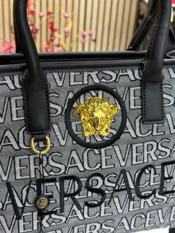 VERSACE INSPIRED LA VACANZA HAND BAG WITH DUST BAG (WHITE-BLACK)