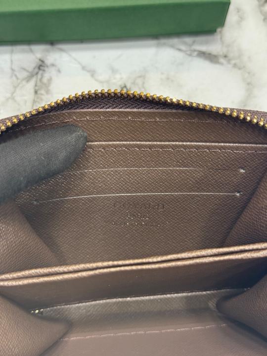 Goyard-Inspired  Zip Around Wallet Printed Canvas With Box (Coffee)