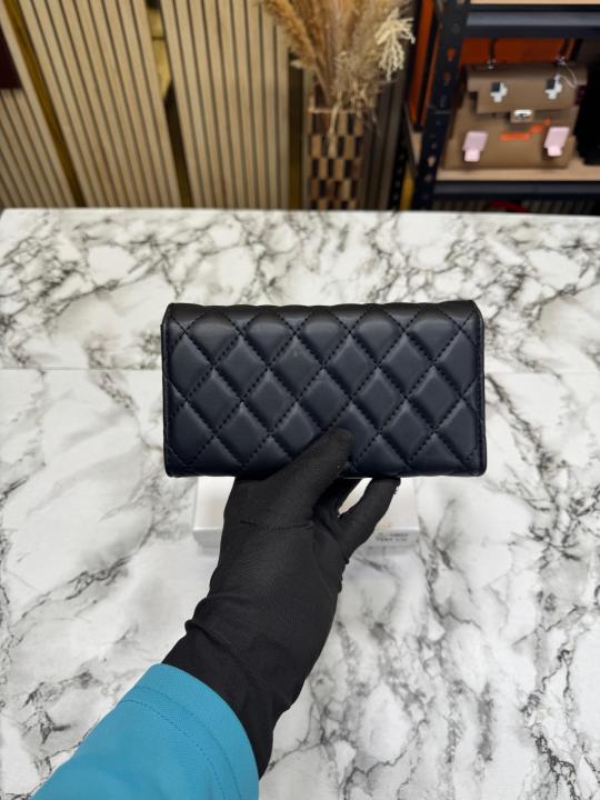 Chanel-Inspired Premium Long Wallet With Box (Black)