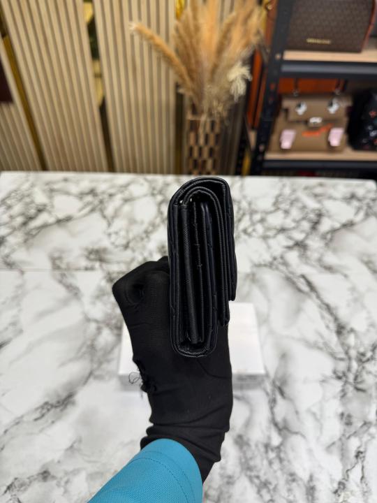 Chanel-Inspired Premium Long Wallet With Box (Black)