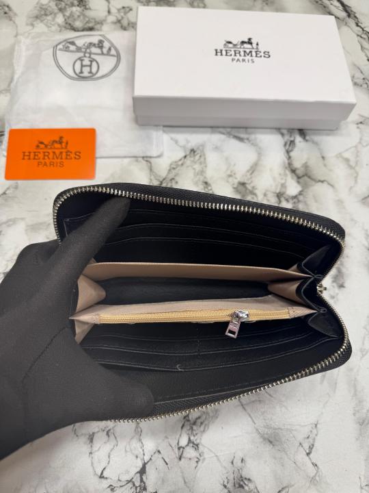 H-Inspired H Textured Leather Long Zipper Wallet With Box
