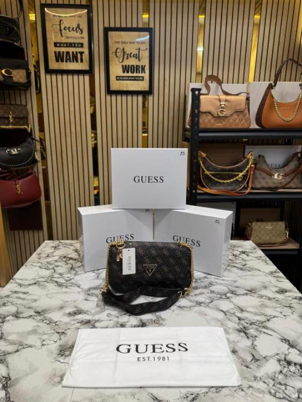 Guess-Inspired Noelle Crossbody Camera Bag With Box And Dust Bag (Brown)