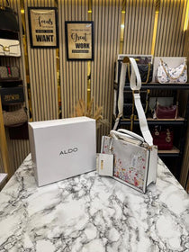 Aldo-inspired Priaira Floral Tote Bag With Box And Pouch (Orange Flower)