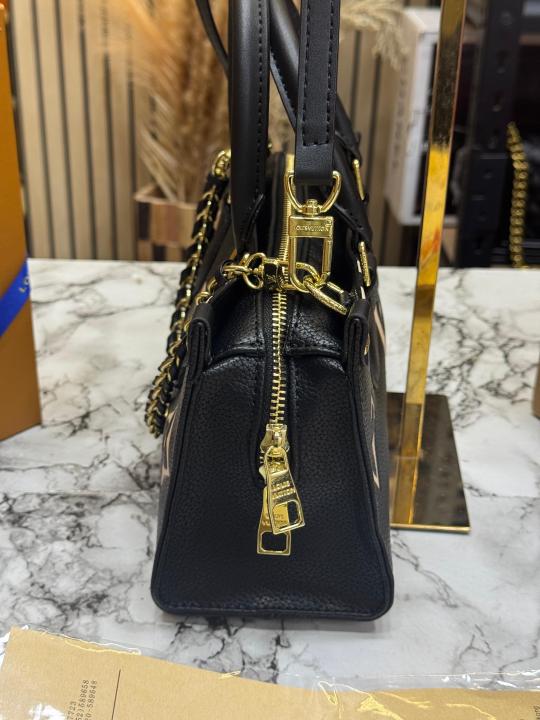 LV-inspired On The Go East West Bi-color Monogram Handbag With Double Box Packaging (Black-White)