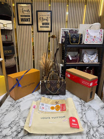 LV-Inspired On The Go East West Bi-Color Monogram Handbag With Double Box Packaging (Brown)