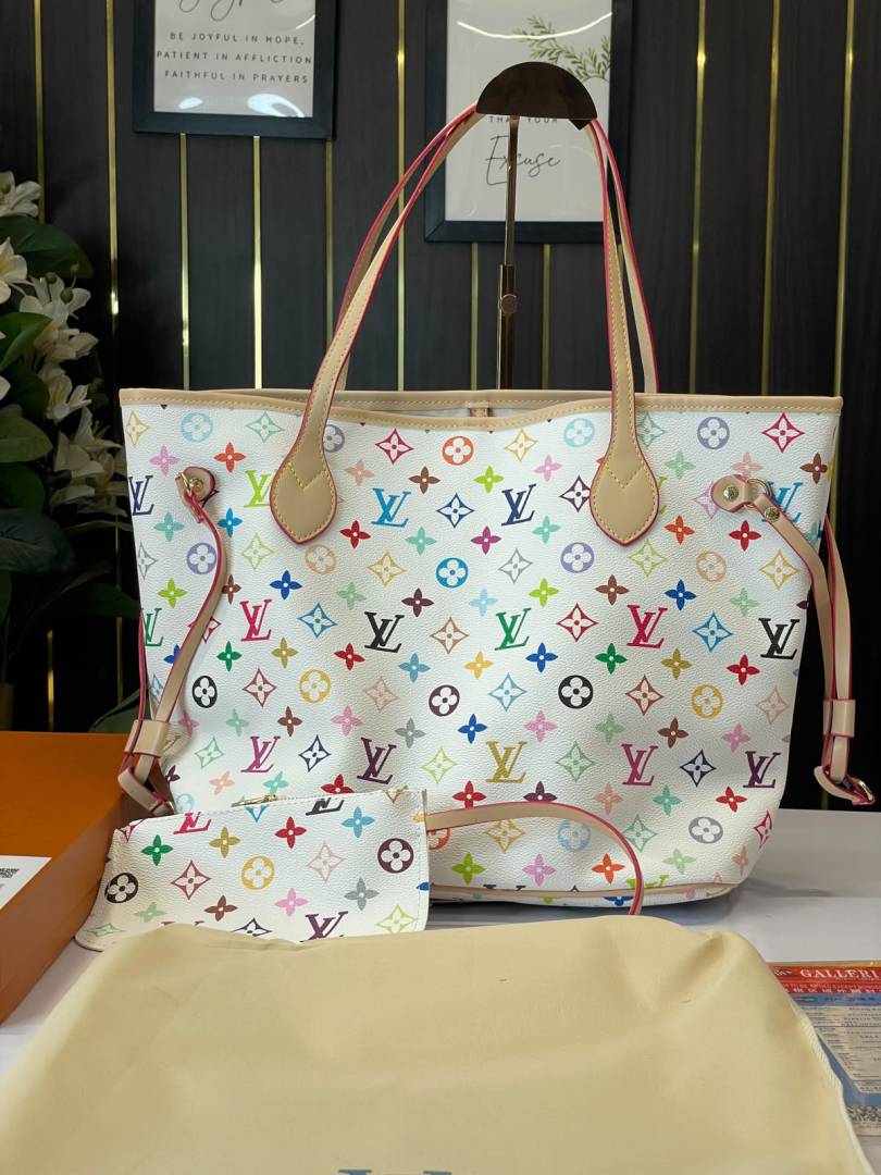 LV-Inspired Takashi Murakami Neverfull With Box (White)