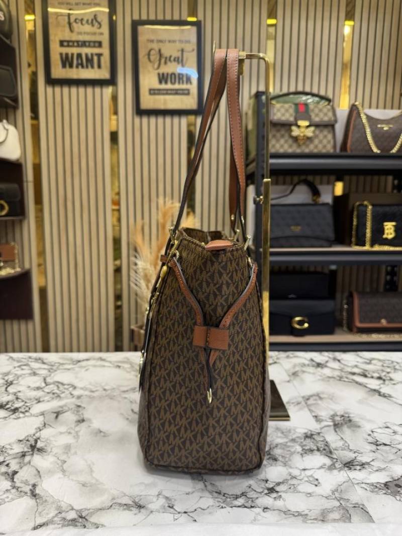 MK-Inspired Voyager Tote Bag (Coffee-Brown)
