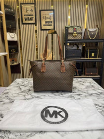 MK-Inspired Voyager Tote Bag (Coffee-Brown)