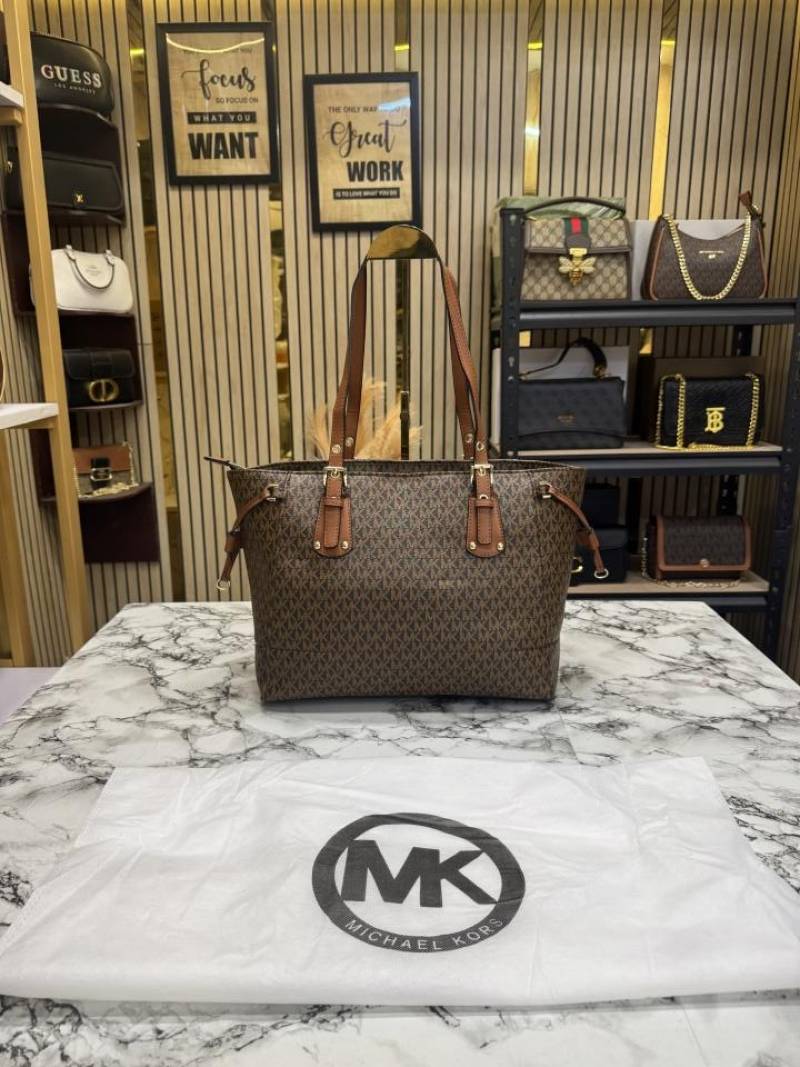 MK-Inspired Voyager Tote Bag (Coffee-Brown)