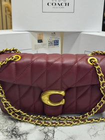 C-Inspired Tabby Quilted Burgendy Shoulder Bag With Box And Dust Bag