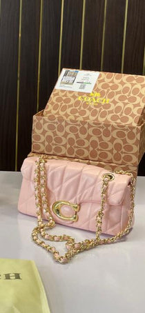 C-Inspired Tabby Quilted Pink Shoulder Bag With Box And Dust Bag