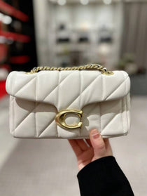C-Inspired Tabby Quilted White Shoulder Bag With Box And Dust Bag