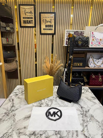 MK-Inspired Charm Shoulder Bag With Box And Dust Bag (Black)