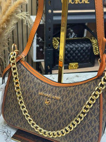 MK-Inspired Charm Shoulder Bag With Box And Dust Bag (Coffee)